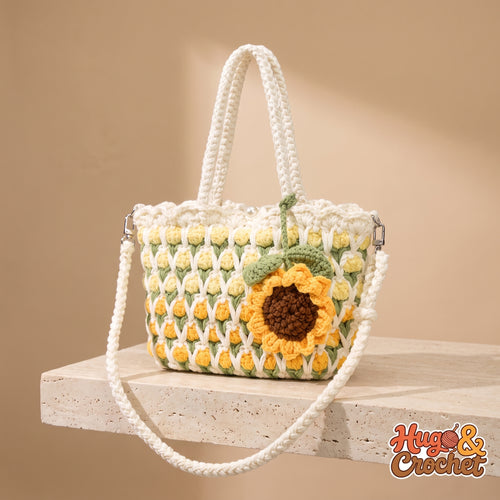 Bolso de crochet flor