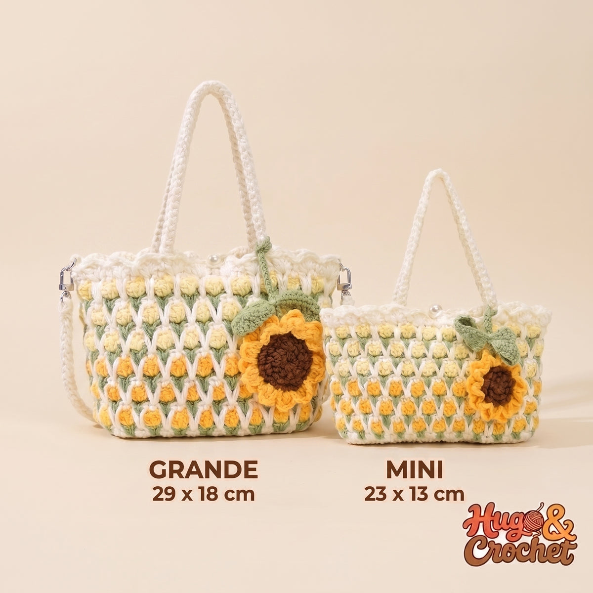 Bolso de crochet flor